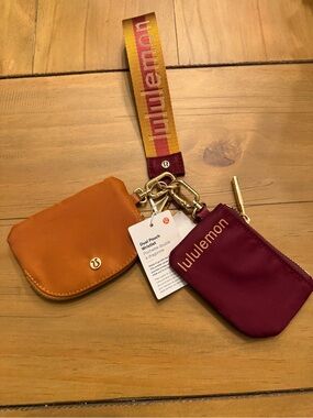lululemon athletica Dual Pouch Wristlet in Orange and Burgundy